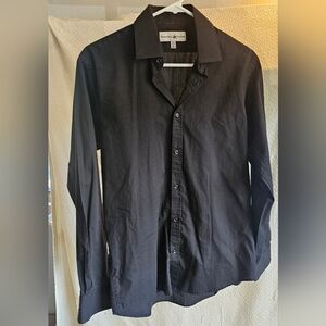 Beverly Hills Polo Club Black Button Down, Size Medium 15 1/2 X 32/33